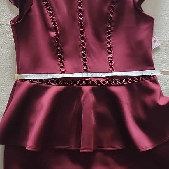 Burgundy Women's Dress with sheer waist design Size 8  NWT - Picture 7 of 7